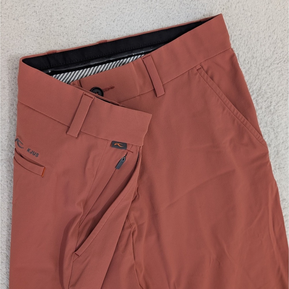 $189 NEW! KJUS Ike Pants Grip Waist‎ Golf MEN 33x32 Quick Dry Salmon Pink Zip
